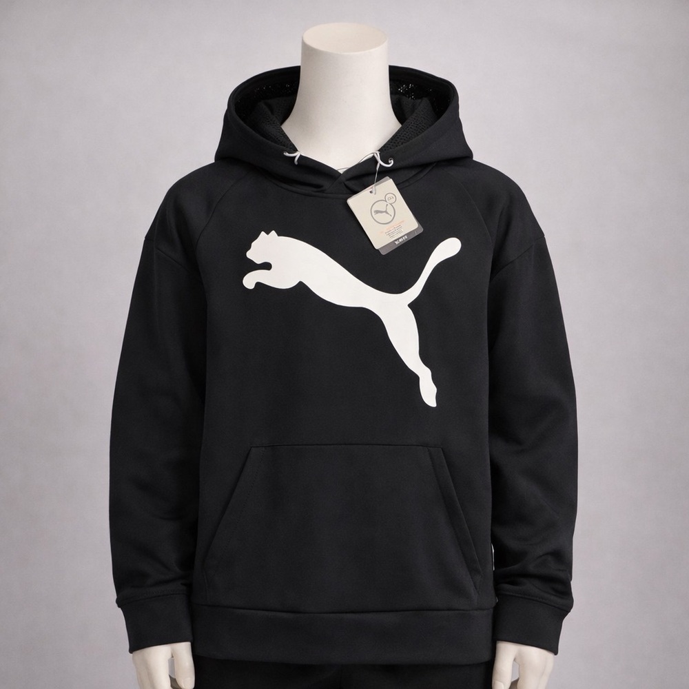 Puma Tec Sports Cat Hoodie Black XL Slim Fit dryCELL 852718-01 New With Tag